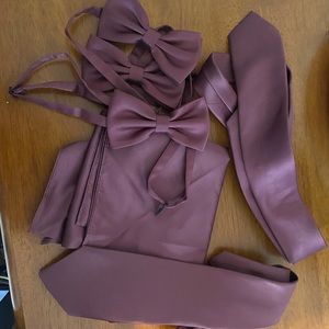 Azazie Desert Rose 2 ties 3 bow ties 3 squares lot